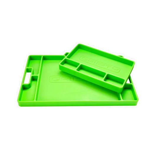 LEITINGGABA Gripty (Duo-Pack) | PREMIUM Silicone Tool Tray | Flexible | Multi Purpose Mat | Portable Tool Box Organizer | No Magnets | Easy Clean Up | (ORIGINAL Green)
