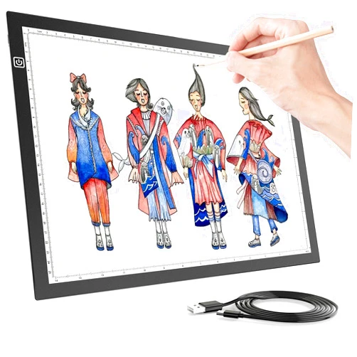 KACOLA A4 Light Pad for Diamond Painting, Light Board, Tracing Light Box by Magnetic for Weeding Vinyl, Ultra-Thin Copy Board with 3 Adjustable Brightness for Drawing, Sketching, Animation