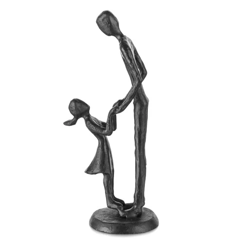 Sziqiqi Figurines Gifts for Father - Dad Daughter Iron Statues Father Daughter Love Sculpture Decoration for Fathers Day Wedding Christmas Birthday Gifts for Dad for Son Husband