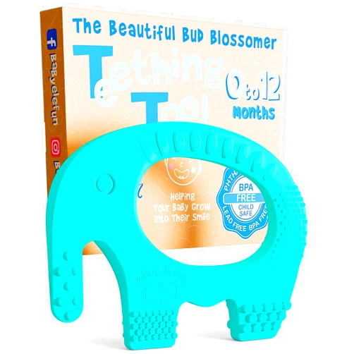 Baby elefun Teething Toys for Babies Age 0 to 12 Months - Baby Elefun 5X Pain Relief Smart Teether - Zero Developmental Delay Silicone Baby Teething Toy Ring - Cute Infant Shower Gift Chew Toy for Babies