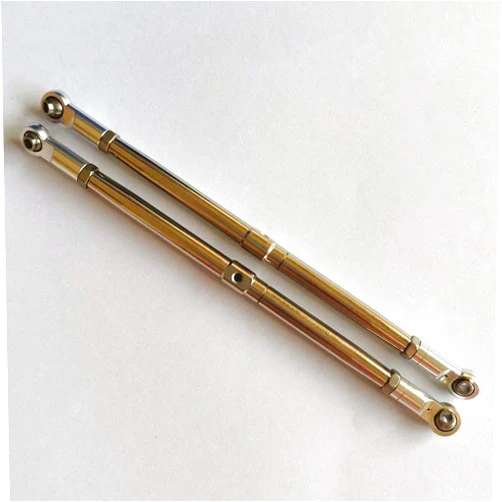 EPTNNASO Stainless Steel Ajustable Thicker Rear Suspension Upper Links W/Aluminum Ends Silver 2pcs for Losi 1/10 Baja Rey Rock LOS234003