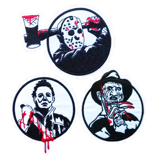 KLORIZ 3 PCS Horror Movie Patch Killer Embroidered Iron on Patches Add a Spooky Touch to Your Style