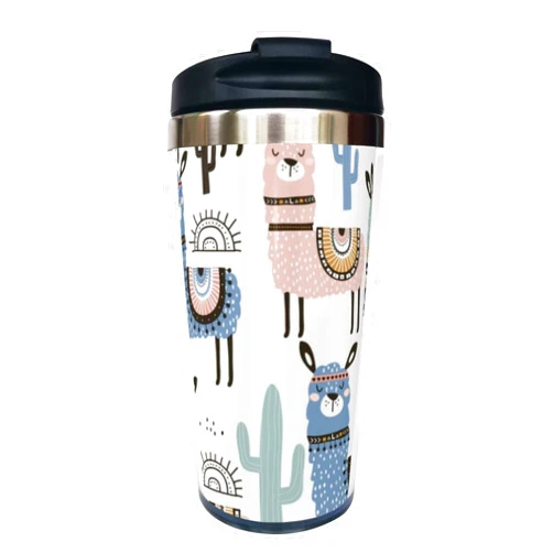 Fenmshairy Alpaca Llama Travel Coffee Mug 13 Oz, Stainless Steel Insulated Tumbler Cup with Lid for Llama Lover, Novelty Thanksgiving, Birthday & Christmas Gift for Men, Women, Friend, Bestie, Sister