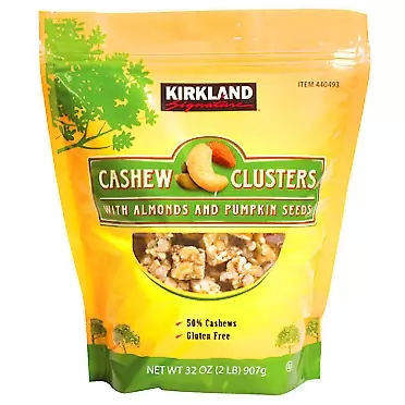 Kirkland Signature Kirkland Cashew Clusters with Almonds and Pumpkin Seeds Gluten Free 32 oz (Pack of 2) cashew 32.0 Ounce (Pack of 2)