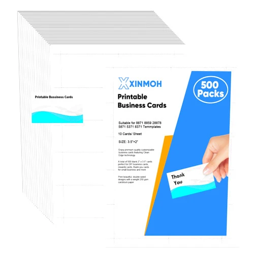 XXINMOH Thick Business Cards 500 Printable Business Card, 3.5