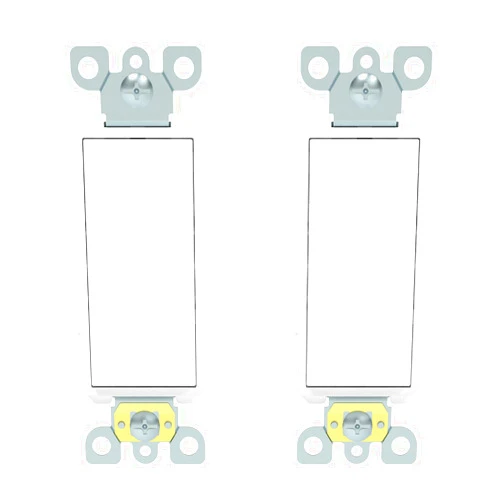 ThunderWay Single Pole Decorator Light Switch, 20A 120V-277V, Rocker Paddle Electrical Wall Switches, Commercial Grade, Grounding Screw, Back Insert and Side Terminals, UL Listed, White (2 Pack)
