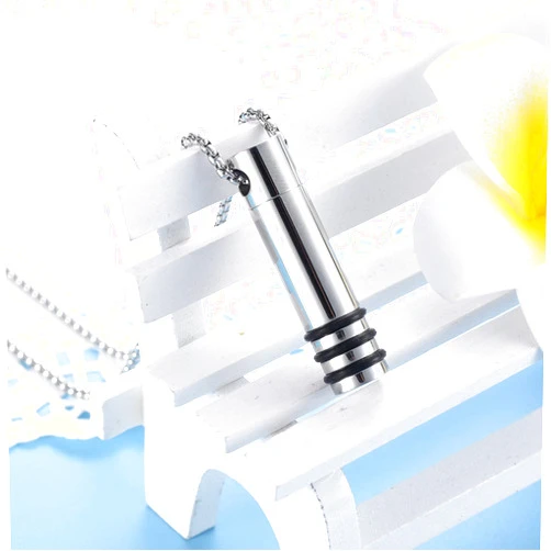 LiHiFG with Three Cylinder Stainless Steel Memorial Urn Pendant for Human/Pet Ashes Cremation Jewelry