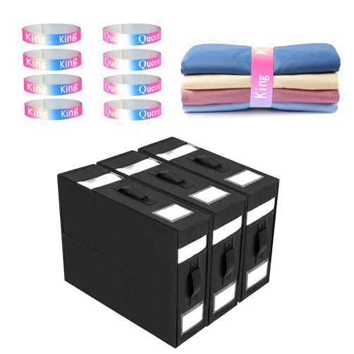 Yhwocd Bed Sheet Set Organizer 3 Pack and 8 Pieces Sheet Keeper Closet Organization