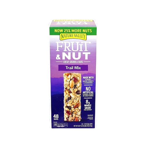 Nature Valley Chewy Fruit and Nut Granola Bars, Trail Mix Snack Bars, 48 ct, 57.6 OZ