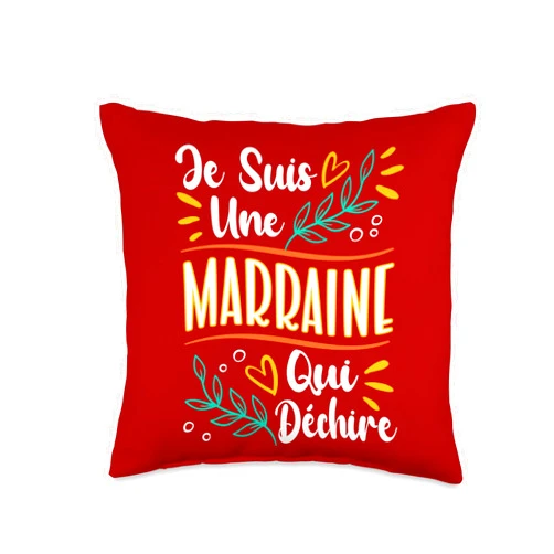 Cadeau Baptême Marraine Qui Déchire Filleule Une Marraine Qui Dechire Cadeau Parrain Marraine Demande Throw Pillow