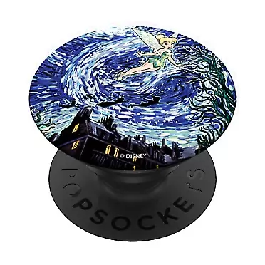 Disney Peter Pan Tinkerbell Starry Night Flight PopSockets Swappable PopGrip Black