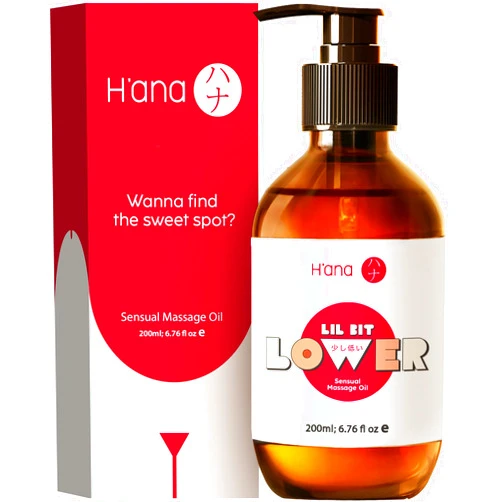 H'ana Sensual Massage Oil for Date Night - Gently Warming, Soothing & Hydrating, Crafted with 100% Pure Vanilla Body Oil for Cozy Moments and Bedtime Therapy (6.76 Fl Oz)