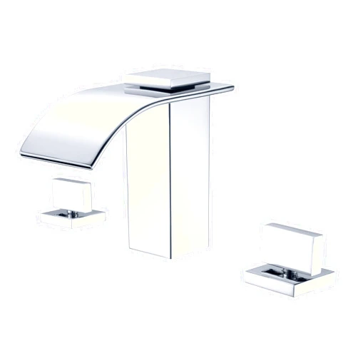 SUMERAIN 3 Hole Deck Mount Roman Tub Faucet Waterfall Bath Tub Faucet with Valve, Chrome Finish