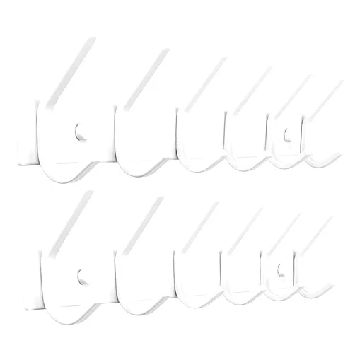 FANYITY 2 Pack Coat Rack Wall Mount, Coat Hooks for Wall, Entryway Coat Hanger Wall Mounted with 6 Double Dual Hooks for Purse Jacket Hat (3008L White 2)