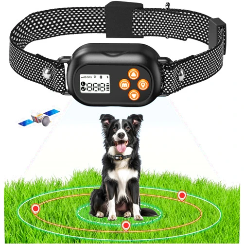 Bistee GPS Dog Collar Fence System – Wireless Electric Dog Fence with Adjustable Warning Modes, Rechargeable & Waterproof Receiver, Radius 25-999 Yards, Ideal for Outdoor Use