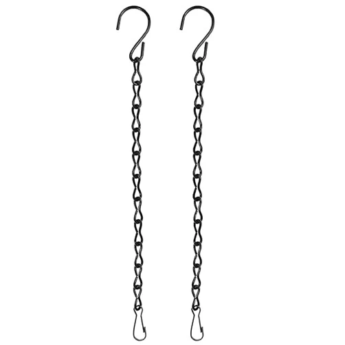 BlingKingdom 2pcs 9.5 Inch Black Hanging Chain for Bird Feeders, Planters, Lanterns, Lanterns, Suet Baskets, Wind Chimes, Chains Signs and Ornaments