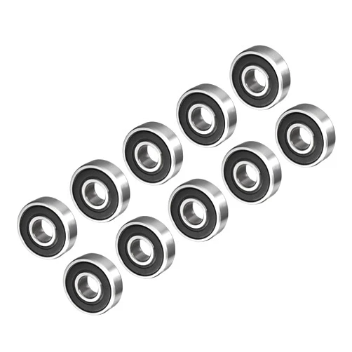 CoCud Deep Groove Ball Bearings, 608-2RS Model 8mm ID 22mm OD 7mm Thick, Carbon Steel Double Sealed Bearings - (Applications: for Motor Skateboards Roller Wheels), 10-Pieces