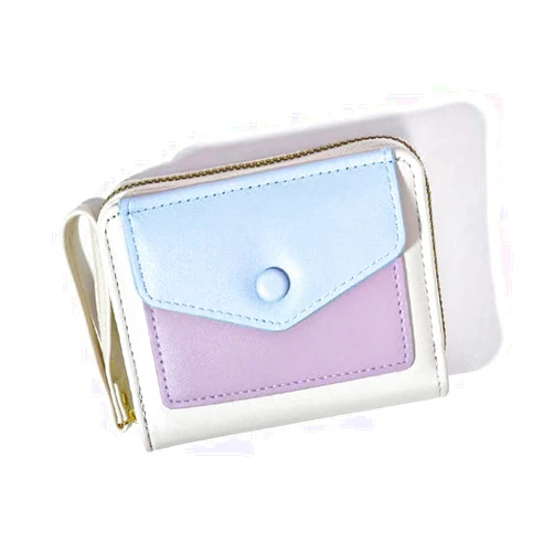 Rubellen Small Wallet for Women Compact Size Wallet Vegan PU Leather Bifold Ladies Wallet with Card Holder and Coin Purse (Blue)