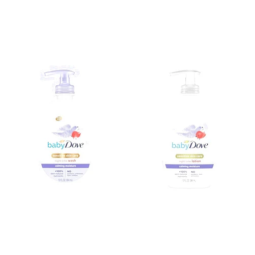 Baby Dove Sensitive Skin Care Baby Wash Calming Moisture For a Calming Bath Wash Hypoallergenic & Sensitive Skin Care Baby Lotion For a Soothing Scented Lotion Calming Moisture