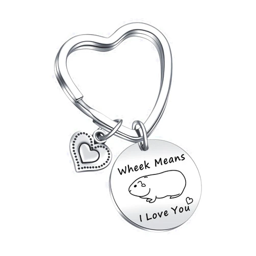 JIUSHUN Guinea Pig Jewelry For Guinea Pig Lovers Keychain Valentine's Day Keychain For Girlfriend Gift