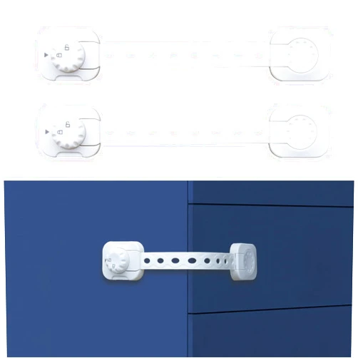 MUNCVY MUCVY Safety Lock for Refrigerator, Cabinet, Drawer, Freezer & Door Proofing Cabinet Locks with Strong Adhesive Tape (2Pcs)