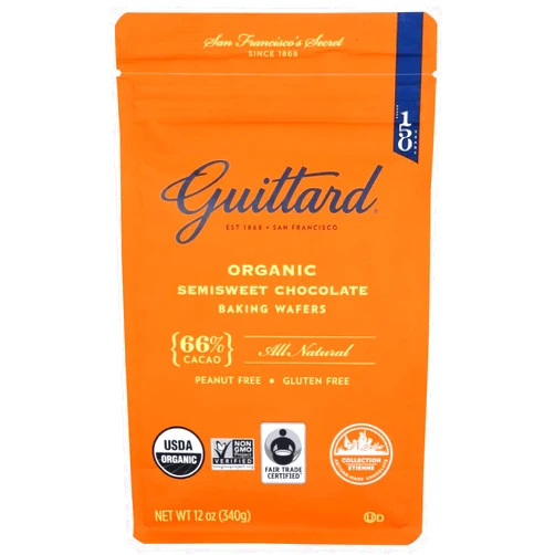 Guittard, Organic 66% Chocolate Baking Wafers, 12 Ounce