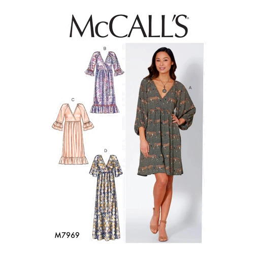 McCall's McCall Pattern Company McCall's Women's Loose Fitting Pleated Pullover Dress, Sizes 4-14 Sewing Pattern