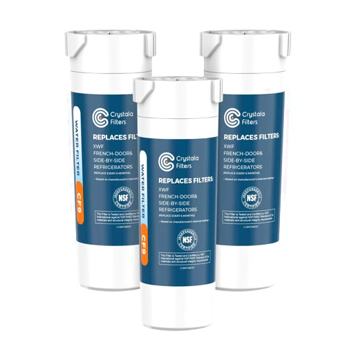 Crystala Filters XWF Replacement for GE XWF Refrigerator Water Filter Pack of 3 (Not XWFE)