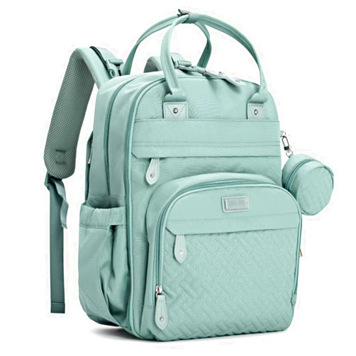 BabbleRoo Diaper Bag Backpack - Baby Essentials Travel Bag - Multi function Waterproof Diaper Bag, Travel Essentials Baby Bag with Changing Pad, Stroller Straps & Pacifier Case – Unisex, Sage Green