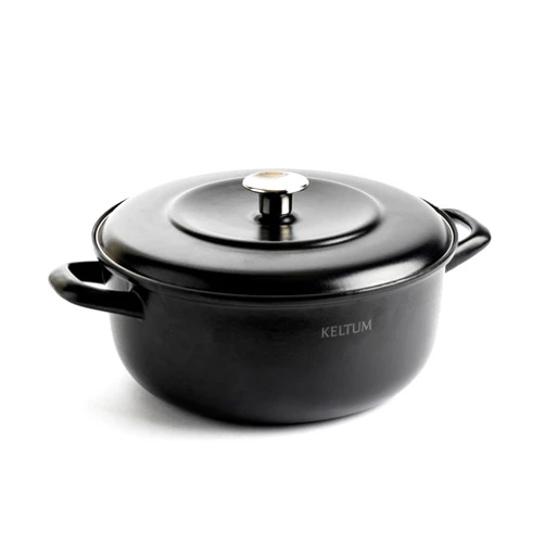 GreenPan Keltum 3QT Enameled Iron Dutch Oven, Casserole Dish, Fast Heating, Chip-Resistant, Recessed Lid Prevents Boil Over Spills and Mess, Induction, Oven Safe, Hand Wash Only, Black