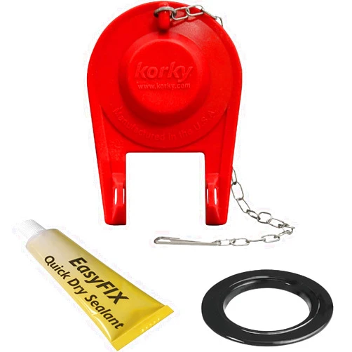 Korky 2003MP Flush Valve Repair Kit with Standard 2 Inch Universal Adjustable Flapper- Long Lasting Rubber- Easy to Install- Made in USA