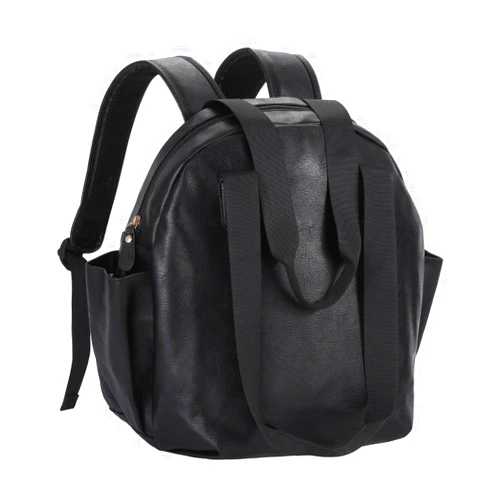 Lasaviin Stylish Diaper Bag Backpack, Leather Large Capacity Travel Baby Diaper Bag Tote for Mom Dad, Handbag shoulder bag, Waterproof, Lightweight Black