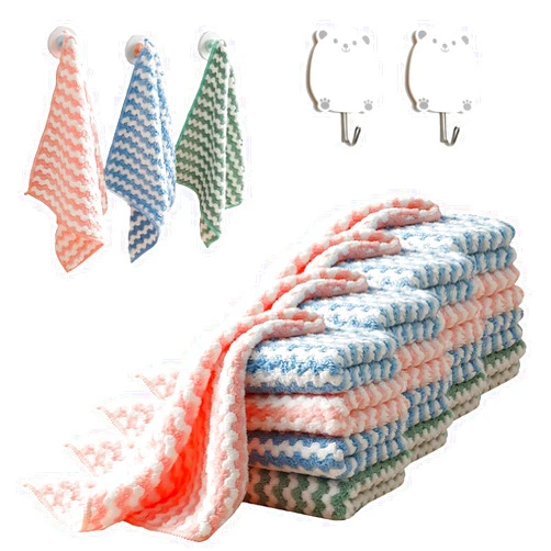 KCRPM Straseapoit Microfiber Cleaning Rag, Multifunction Reusable Scouring Towel Pads, Super Absorbent Cleaning Cloths, for Kitchen