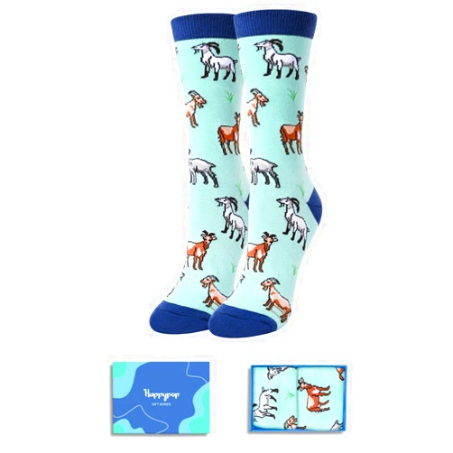 HAPPYPOP Funny Goat Novelty Horse Socks for Women, Dinosaur Llama Duck Cow Gifts Lovers Girls