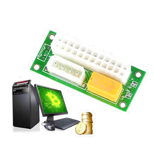 Ximimark Power Supply Adapter Connector Dual Triple Relay Link Multiple Add2PSU (ATX 24Pin to Molex 4Pin)