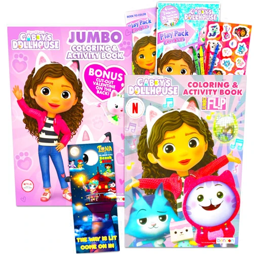 Dreamworks Gabby's Dollhouse Coloring and Activity Books Set - Bundle with 2 Gabby's Dollhouse Coloring Books Plus Gabby's Dollhouse Play Pack, More | Gabby's Dollhouse Coloring Book for Girls