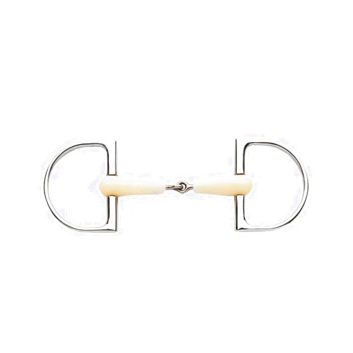 Happy Mouth Double Jointed Pro King Dee Bit - Apple Scented Durable Stainless Steel Rings Soft Polymer Roller Mouthpiece Horse Bit