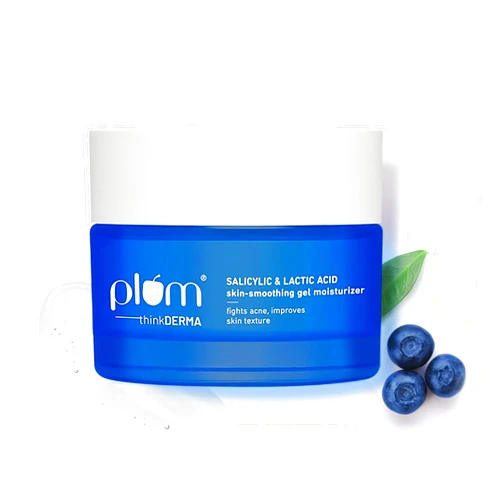 Plum Salicylic & Lactic Acid Skin-Smoothing Gel Moisturizer Hydrates & Smoothens Skin Lightweight Gel-Based | 100% Vegan | 50 Gram
