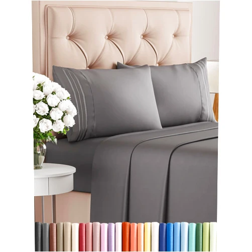 CGK Unlimited King Size 4 Piece Sheet Set - Comfy Breathable & Cooling Bed Sheets Set - Hotel Luxury Bedding for Women, Men, Kids & Teens - Deep Pockets, Easy-Fit, Super Soft & Wrinkle Free - Oeko-Tex - Dark Grey