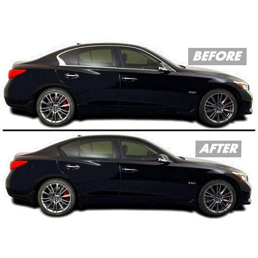 SlickMod Chrome Delete Blackout Vinyl Overlay for 2014-2022 Infiniti Q50 Q50S Sedan Window Trim (Gloss Black)