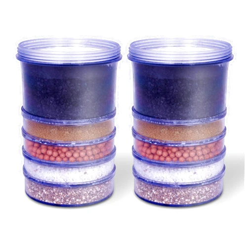 Ronaqua 5-Stage Replacement Mineral Filter Cartridge for Countertop & Water Coolers. 5 layers of filtration & mineralization. Removes granular impurities to provide a brilliant sparkle in water (Set of 2)