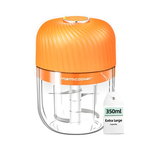 MAMICOOKER Electric Garlic Chopper, Portable Veggie Chopper, 350ML Garlic Grinder Masher Onion Chopper,Cordless Food Processor for Ginger, Chili, Fruit, Meat, Spices, Beans, etc