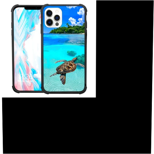 GoMars Phone Case for iPhone 14 Pro Max Case Rugged Bumper Corner Case with Beach Sea Turtle Design Anti-Vibration Shatterproof Case.
