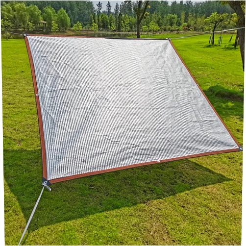 YeSQmi 99% Reflective Silver Aluminet Shade Tarp Roll, Outdoor Aluminum Foil Shade Cloth with Grommets, Sun Shade Material for Shade and Rain, Reflective Tarp for Garden, Patio, Car, Window Blackout ( Color