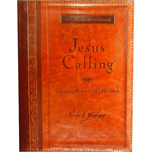 By Sarah Young (Author) Jesus Calling, Large Text Brown Leathersoft, with full Scriptures: Enjoying Peace in His Presence (a 365-day Devotional)