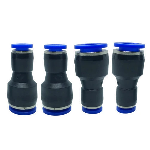 STEBER Fuel Line Connector Hose Reducer Union Quick Connect for 3/8 OD to 5/16 OD Nylon Tubing Straight, Fit for 5/16 OD to 3/8 inch OD Nylon Tube or Gas Line Pack of 4
