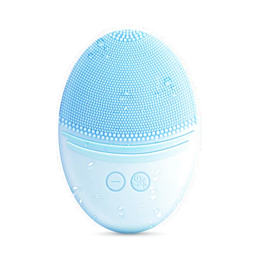 EZBASICS Facial Cleansing Brush, Waterproof Sonic Vibrating Face Brush for Deep Cleansing, Gentle Exfoliating and Massaging, Inductive charging (Blue)