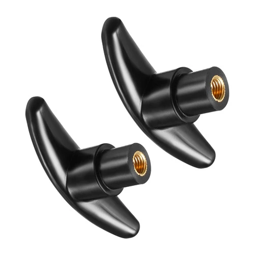 CoCud T-Knobs M8 Female Thread Plastic Clamping Hand T Knobs Handles Black - (Applications: for Lathe Machinery Drawer), 2-Pieces