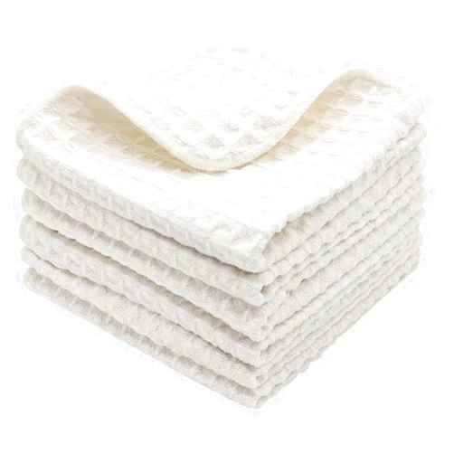 VeraSong Microfiber Kitchen Cleaning Cloth Thick Dish Rags Waffle Weave Washcloths Dish Cloths Ultra Absorbent Odor Free 12inch X 12inch 6 Pack Beige
