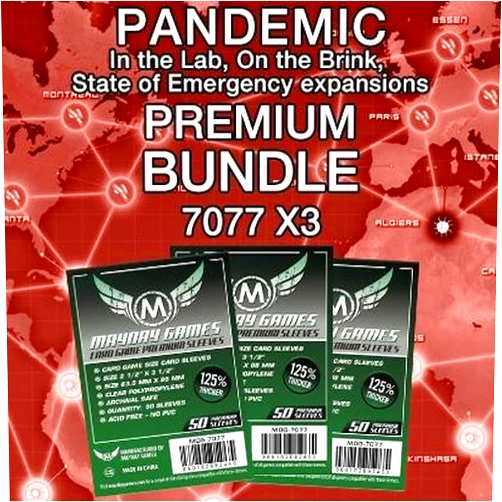 Mayday Games Pandemic: On The Brink, in The Lab & State of Emergency Game Accessory- Premium Card Sleeve Bundle